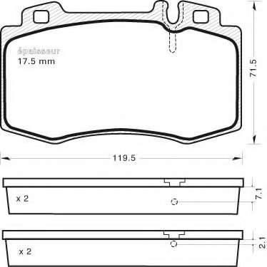 Комплект тормозных колодок, дисковый тормоз