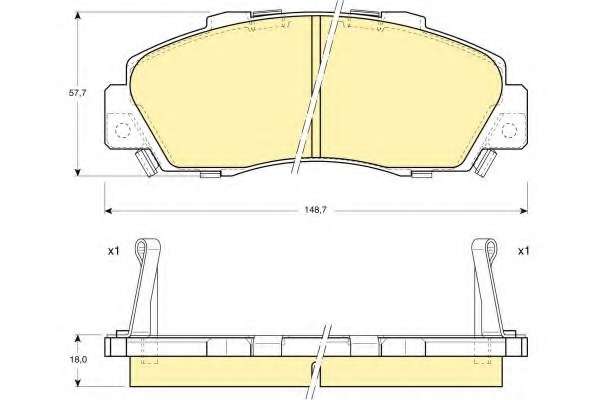 Комплект тормозных колодок, дисковый тормоз