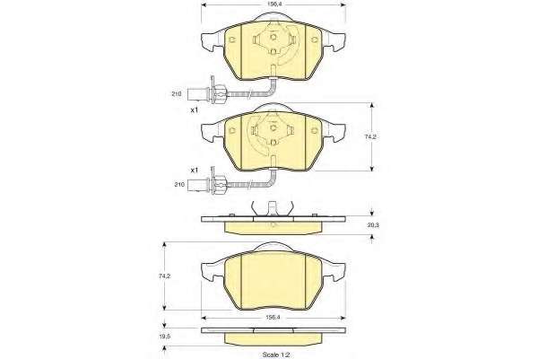Комплект тормозных колодок, дисковый тормоз