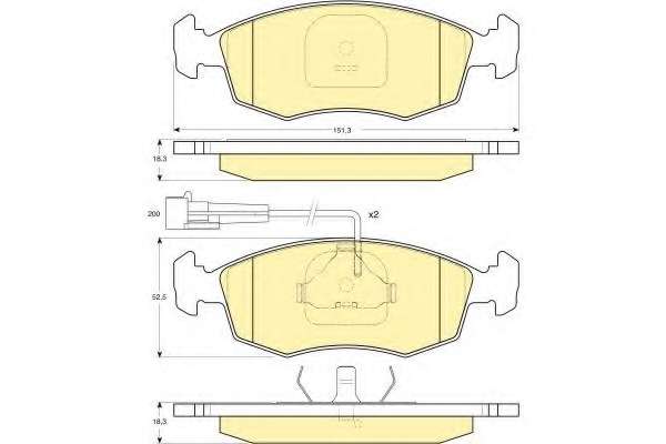 Комплект тормозных колодок, дисковый тормоз