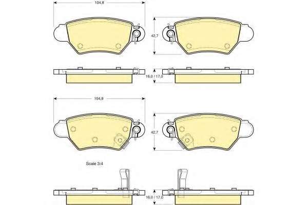 Комплект тормозных колодок, дисковый тормоз