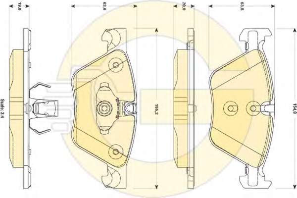 Комплект тормозных колодок, дисковый тормоз