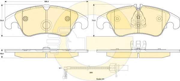 Комплект тормозных колодок, дисковый тормоз