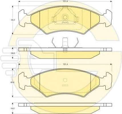Комплект тормозных колодок, дисковый тормоз