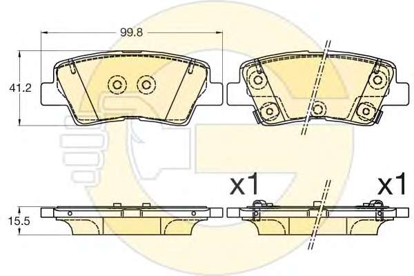 Комплект тормозных колодок, дисковый тормоз