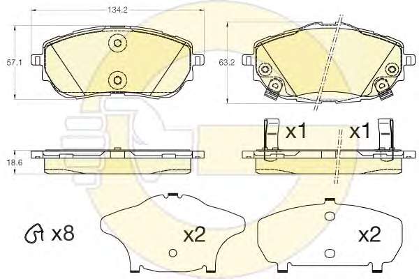 Комплект тормозных колодок, дисковый тормоз