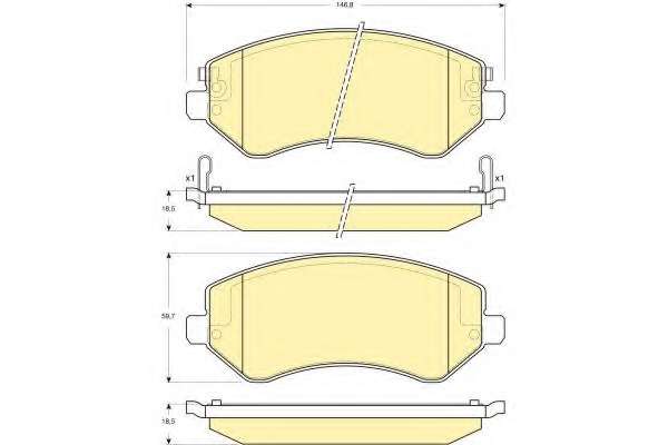 Комплект тормозных колодок, дисковый тормоз