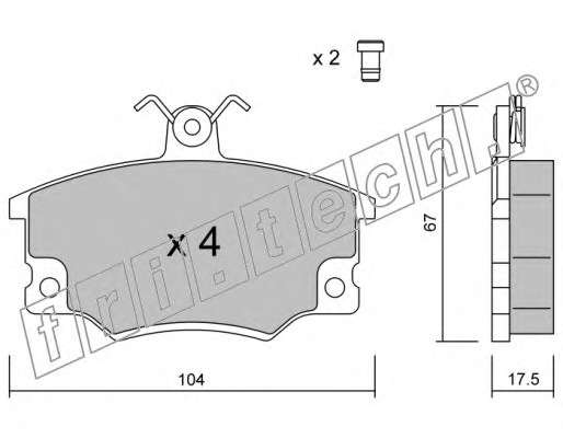 Комплект тормозных колодок, дисковый тормоз