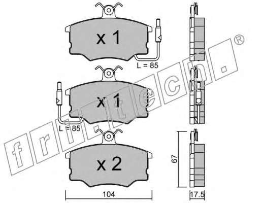 Комплект тормозных колодок, дисковый тормоз