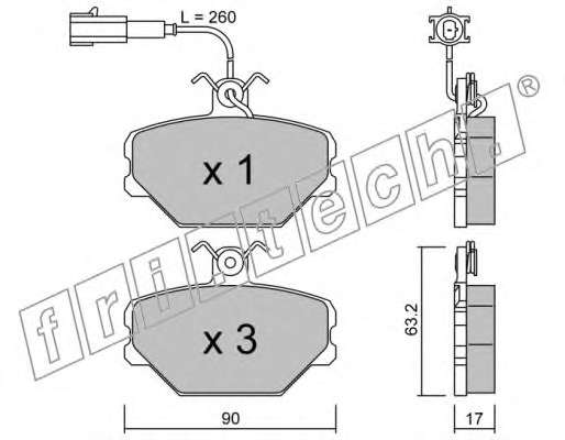Комплект тормозных колодок, дисковый тормоз
