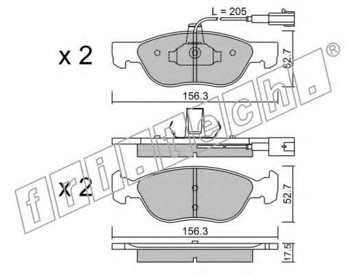 Комплект тормозных колодок, дисковый тормоз