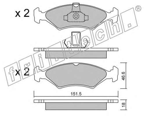 Комплект тормозных колодок, дисковый тормоз