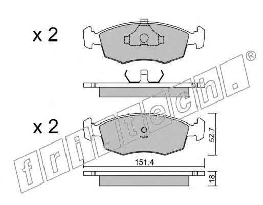 Комплект тормозных колодок, дисковый тормоз