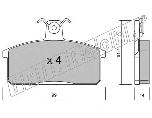 Комплект тормозных колодок, дисковый тормоз