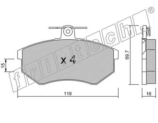 Комплект тормозных колодок, дисковый тормоз