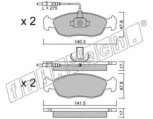 Комплект тормозных колодок, дисковый тормоз