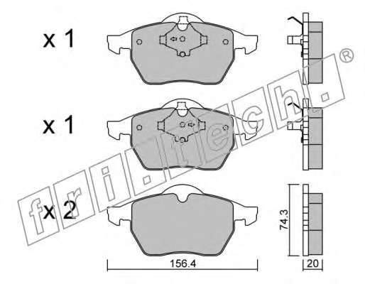 Комплект тормозных колодок, дисковый тормоз