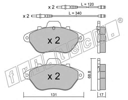 Комплект тормозных колодок, дисковый тормоз