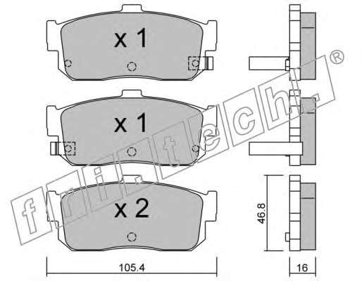 Комплект тормозных колодок, дисковый тормоз