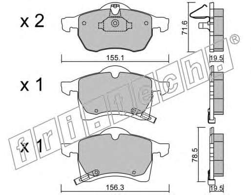 Комплект тормозных колодок, дисковый тормоз