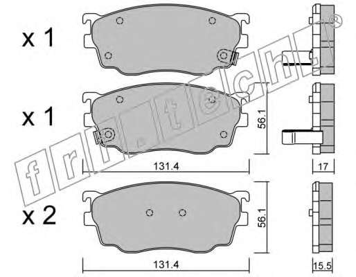 Комплект тормозных колодок, дисковый тормоз