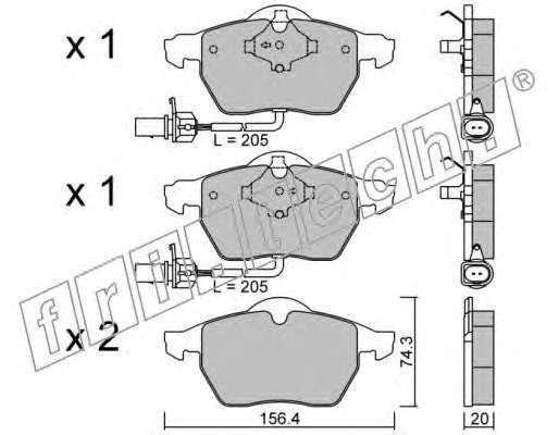 Комплект тормозных колодок, дисковый тормоз