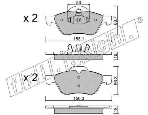 Комплект тормозных колодок, дисковый тормоз
