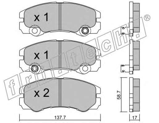 Комплект тормозных колодок, дисковый тормоз