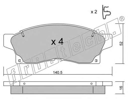 Комплект тормозных колодок, дисковый тормоз