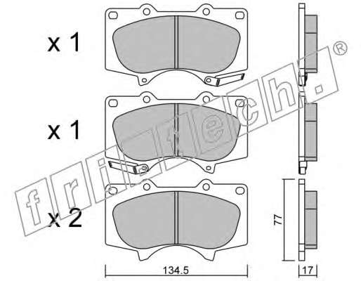 Комплект тормозных колодок, дисковый тормоз