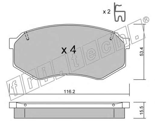 Комплект тормозных колодок, дисковый тормоз
