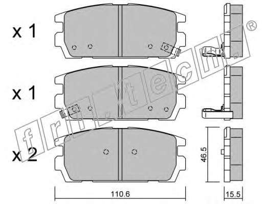 Комплект тормозных колодок, дисковый тормоз