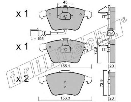 Комплект тормозных колодок, дисковый тормоз