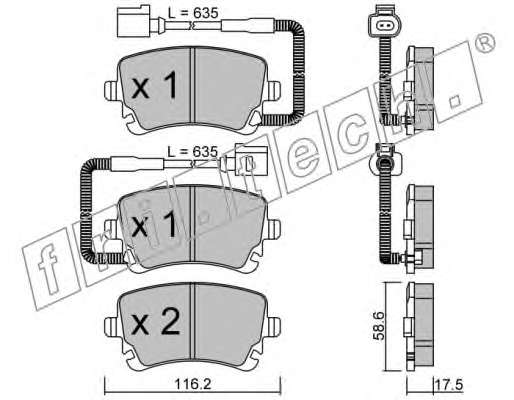 Комплект тормозных колодок, дисковый тормоз