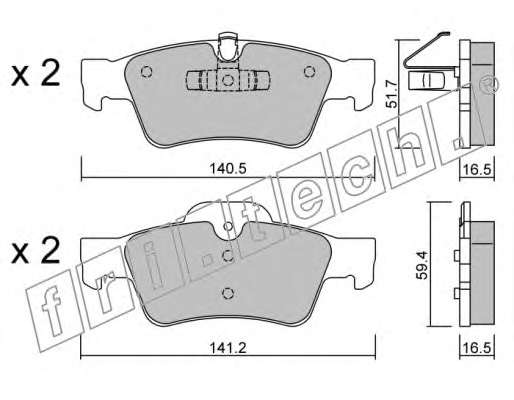 Комплект тормозных колодок, дисковый тормоз