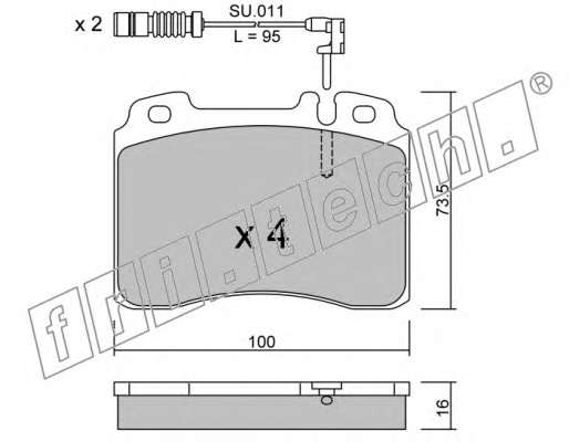 Комплект тормозных колодок, дисковый тормоз