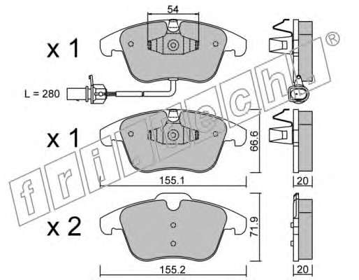 Комплект тормозных колодок, дисковый тормоз