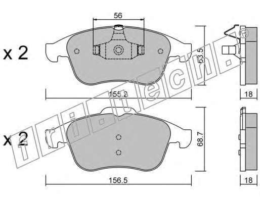 Комплект тормозных колодок, дисковый тормоз