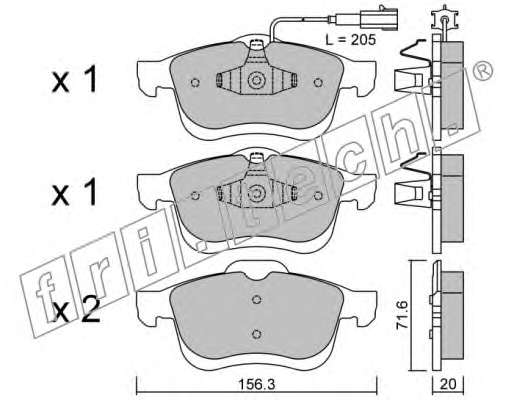 Комплект тормозных колодок, дисковый тормоз