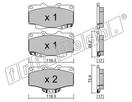Комплект тормозных колодок, дисковый тормоз