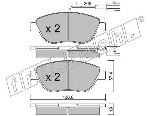 Комплект тормозных колодок, дисковый тормоз