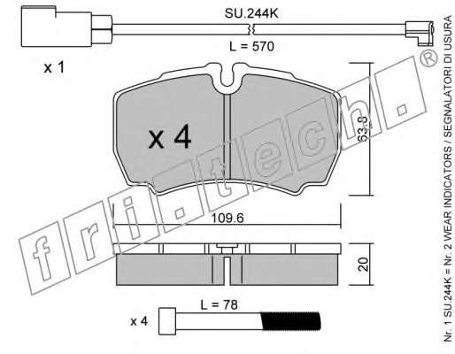 Комплект тормозных колодок, дисковый тормоз