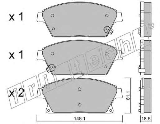 Комплект тормозных колодок, дисковый тормоз