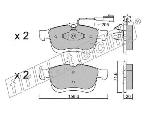 Комплект тормозных колодок, дисковый тормоз
