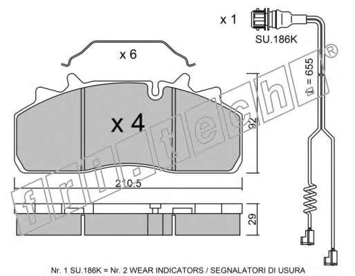 Комплект тормозных колодок, дисковый тормоз