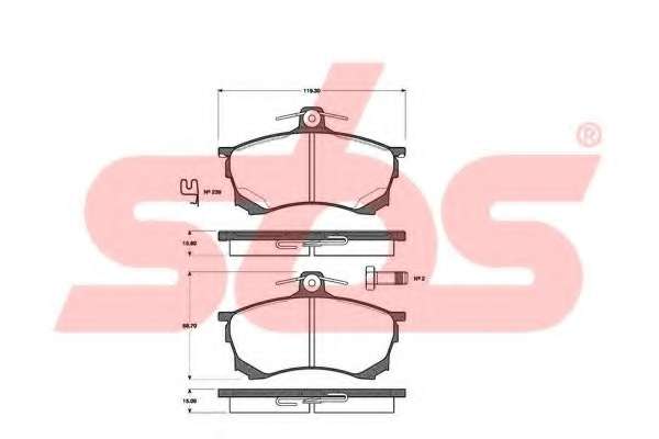 Комплект тормозных колодок, дисковый тормоз