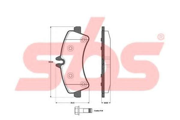 Комплект тормозных колодок, дисковый тормоз