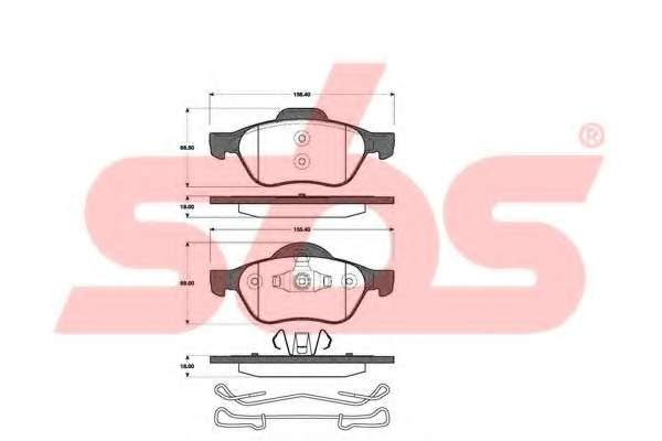 Комплект тормозных колодок, дисковый тормоз