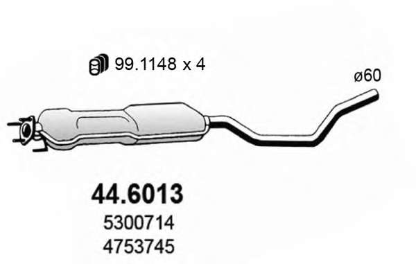 Средний глушитель выхлопных газов