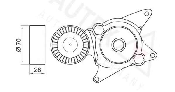 Натяжитель ремня, клиновой зубча